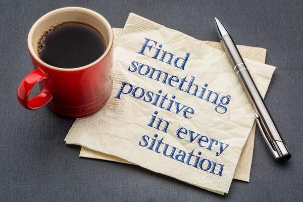 Trova qualcosa di positivo in ogni situazione — Foto Stock