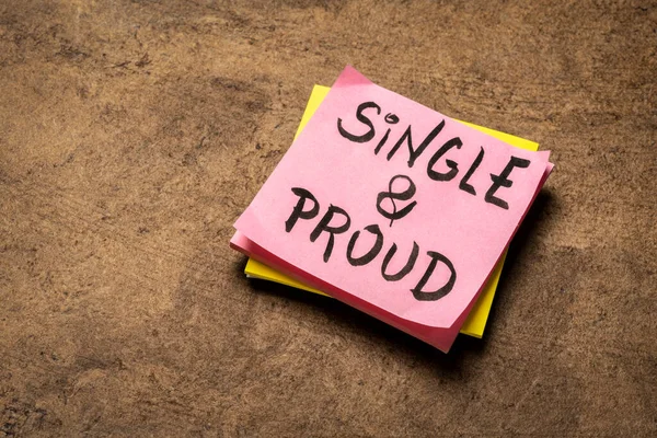 Single Proud Handwriting Sticky Reminder Note Ironic Funny Comical Black — Stock Photo, Image