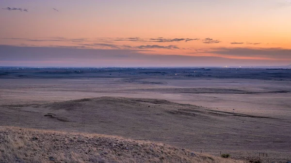 Abenddämmerung Über Der Prärie Norden Colorados Der Nähe Von Fort — Stockfoto