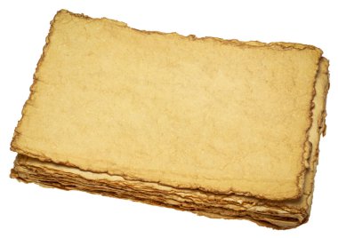 izole edilmiş bronzlaşmış ağır sıklet güverte kenar kağıtları yığını