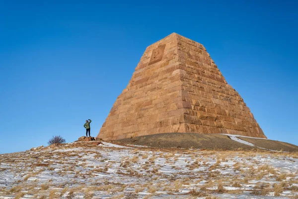 Sherman Usa December 2020 Ames Monument Large Pyramid Highest Point — Stock Photo, Image
