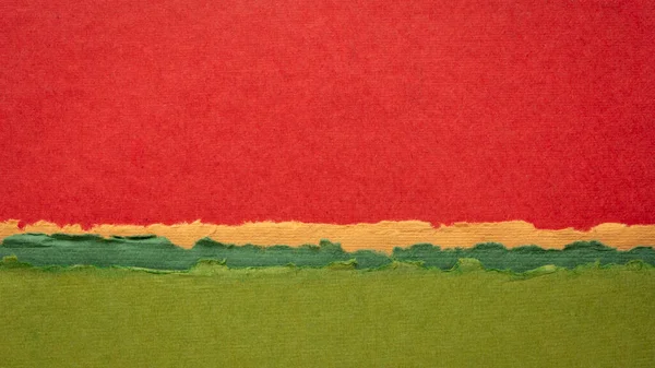 Abstract Landschap Rode Groene Pasteltinten Pasteltinten Een Verzameling Kleurrijke Handgemaakte — Stockfoto