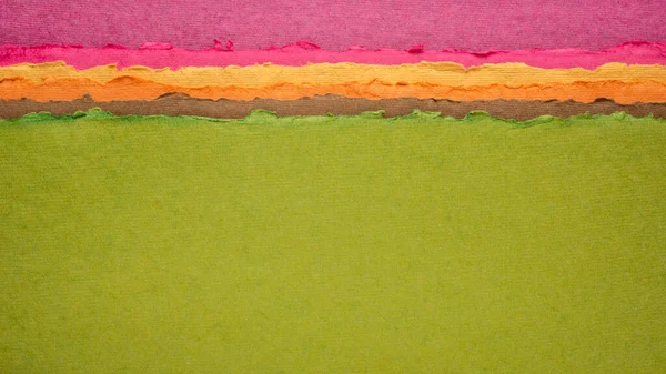 Абстрактный Пейзаж Зеленых Розовых Пастельных Тонах Коллекция Цветных Ручной Работы — стоковое фото