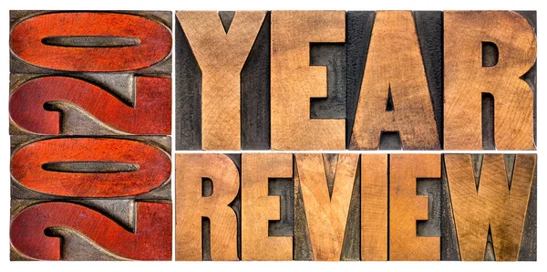 2020 Year Review Banner Annual Report Review Summary Last Year — Stock fotografie