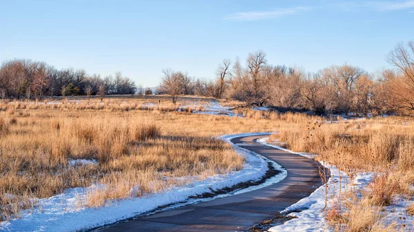 Bike Trail Fall Winter Scenery One Numerous Bike Trails Fort — Stock Photo, Image