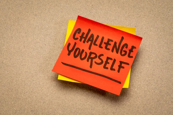 Herausforderung Selbst Inspirierende Mahnung Selbstverbesserung Und Persönliches Entwicklungskonzept — Stockfoto