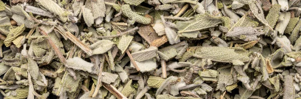 Luźne Liście Suchej Herbaty Ziołowej Szałwia Widok Góry Tła Tekstury — Zdjęcie stockowe