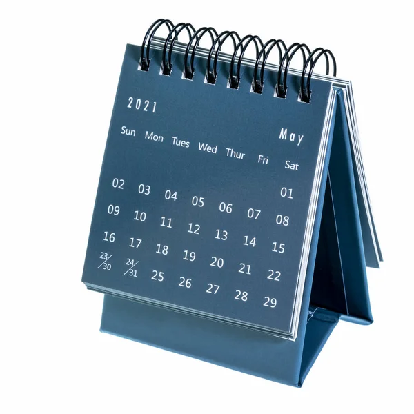 Μάιος 2021 Σπειροειδές Ημερολόγιο Επιφάνειας Εργασίας Απομονώνονται Λευκό Χρόνο Και — Φωτογραφία Αρχείου