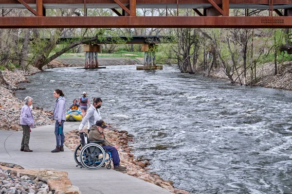 Fort Collins Usa May 2021 Group People Senior Man Wheelchair — Stock Photo, Image