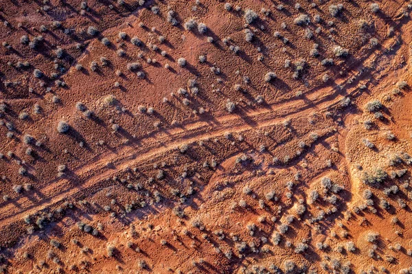 Χωματόδρομος Της Ερήμου Στην Περιοχή San Rafael Swell Γιούτα Εναέρια — Φωτογραφία Αρχείου