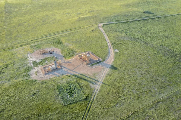 Oljeutvinningsanläggning Med Pumputtag Grön Prärie Pawnee National Grassland Colorado Slutet — Stockfoto