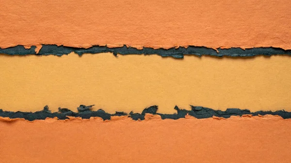 Abstrakcyjny Papier Kolorze Pomarańczowym Czarnym Przestrzenią Kopiowania Arkusze Papieru Czerpanego — Zdjęcie stockowe