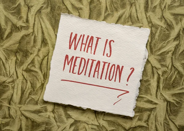 What Meditation Handwriting Square Piece Handmade Paper Body Mind Connection — Stock Photo, Image