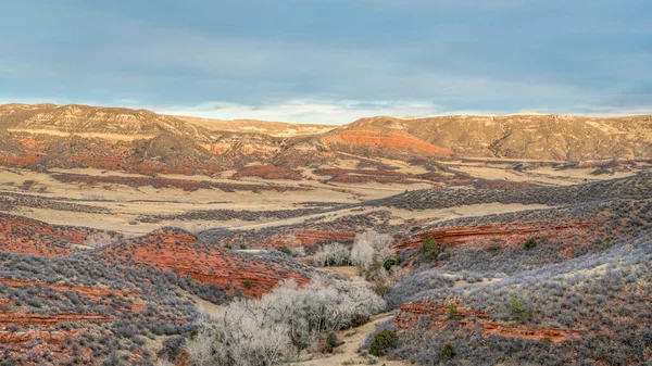 Atardecer Noviembre Sobre Red Mountain Open Space Norte Colorado Visto — Foto de Stock