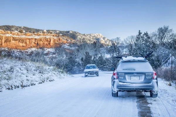 Fort Collins Usa Dicembre 2009 Guida Invernale Colorado Subaru Outback — Foto Stock