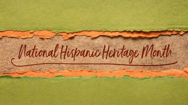 September October National Hispanic Heritage Month Handwriting Handmade Paper Banner — 스톡 사진