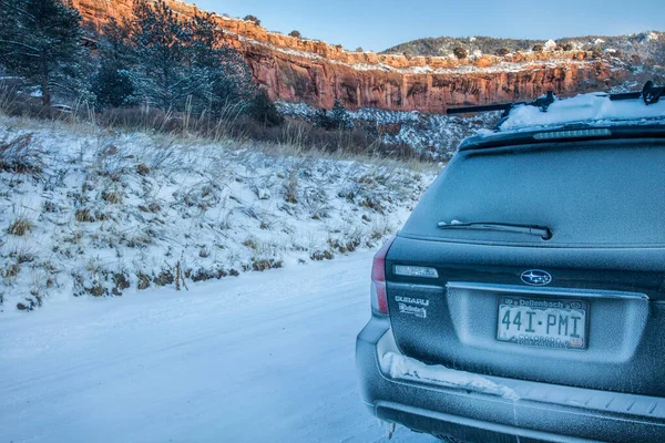 Fort Collins Usa Dezember 2009 Winterfahrt Subaru Outback Auto Colorado — Stockfoto