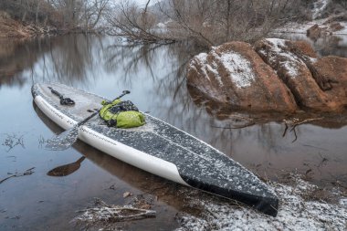 Kuzey Colorado 'da Horsetooth Reservoir, antrenman, fitness ve eğlence konsepti