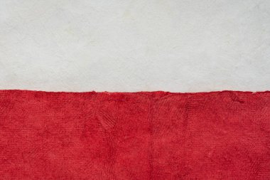 Polonya ulusal bayrağının renkleriyle soyut kağıt - beyaz ve kırmızı, desenli, el yapımı, kabuklu kağıt kağıtlar
