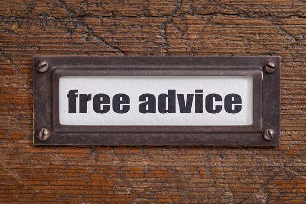 Free advice - file cabinet label — Stock Photo, Image