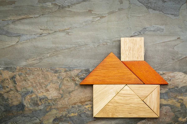 Abstrait tangram maison — Photo
