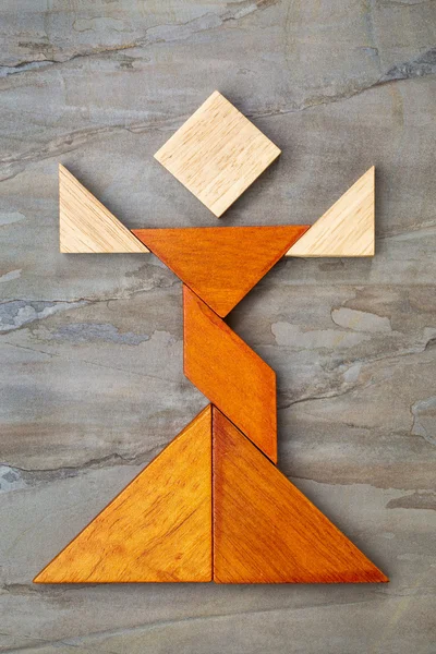 Tangram dancer figure — Stock Photo, Image