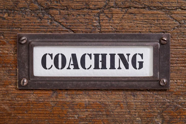 Coaching - Aktenschrank-Etikett — Stockfoto