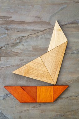 tangram bulmacanın soyut yatlar