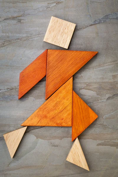 Tangram tanzende Figur — Stockfoto