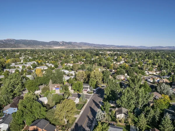 Aerial view of residential area in Fort Collins — Stock Photo, Image