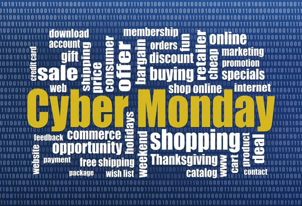 Cyber måndag shopping — Stockfoto