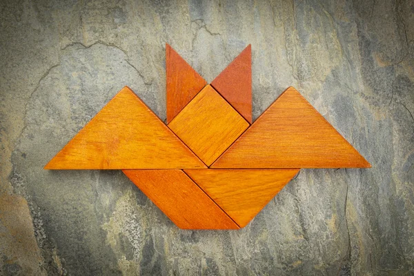 Tangram bat abstract — Stock Photo, Image