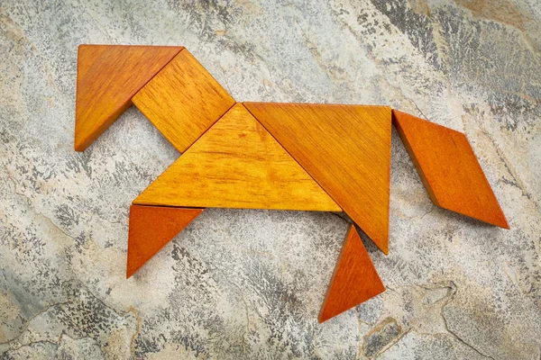 Tangram άλογο Περίληψη — Φωτογραφία Αρχείου