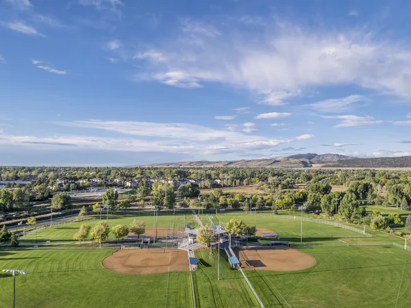 Terrains de baseball vue aérienne — Photo