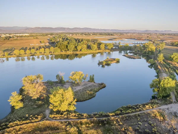 Aerial view of lake in Colorado — Stock Photo, Image