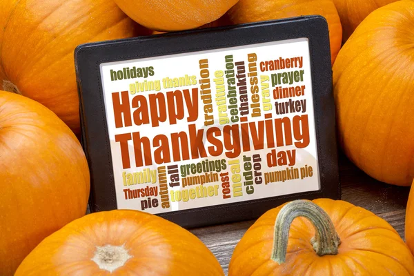 Happy Thanksgiving word cloud — Stockfoto