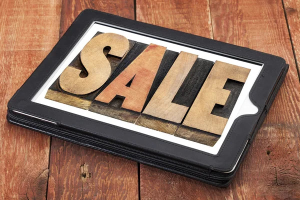 Sale word on digital tablet — Stock Photo, Image