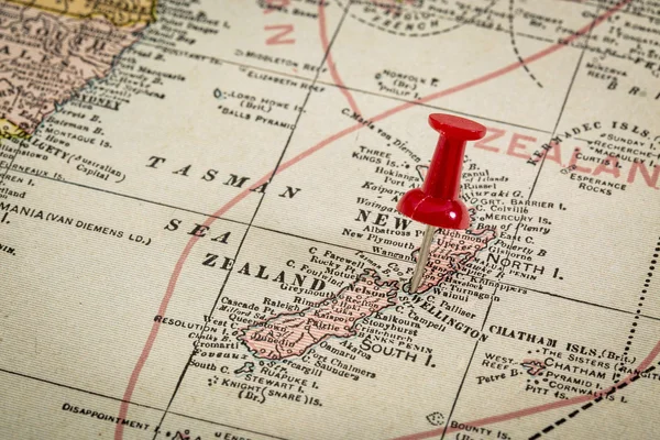 Nova Zelândia no mapa vintage — Fotografia de Stock