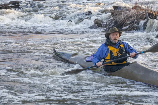Sea kayak on a river — Stock Photo, Image