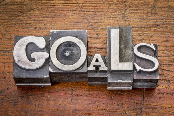 Goals word in metal type — Stock Photo, Image