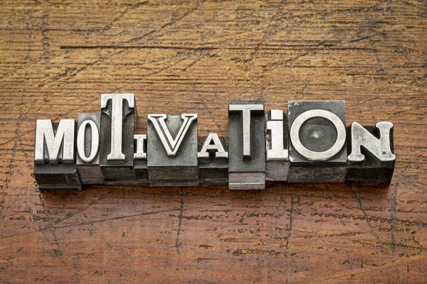 Motivation word in metal type — Stock Photo, Image