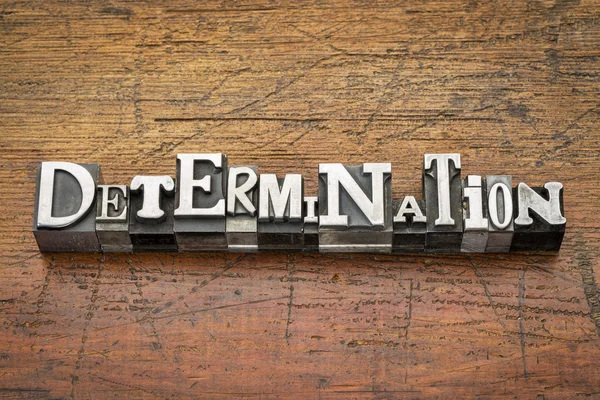 Determination word in metal type — Stock Photo, Image