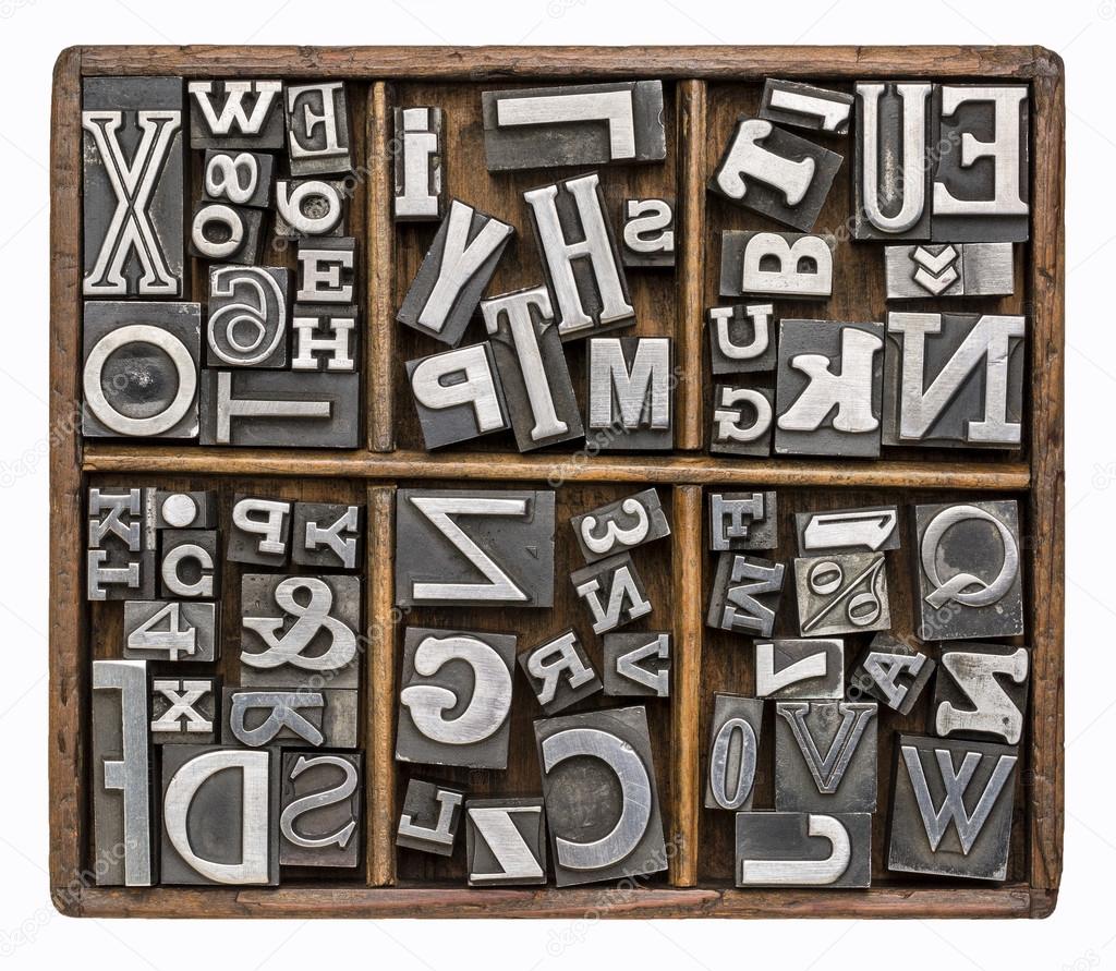 metal type alphabet