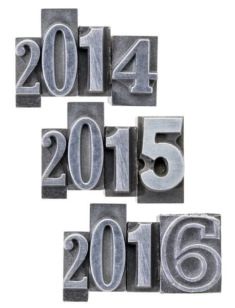 Jaar 2014 en 2015 2016 — Stockfoto