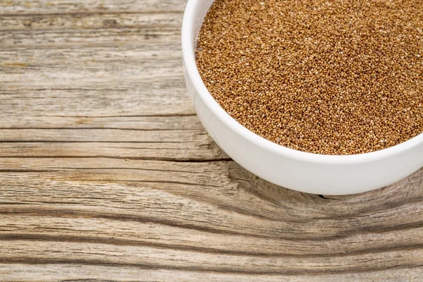 Teff grain in bowl — Stock Photo, Image