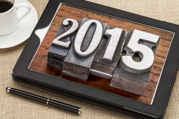 Jaar 2015 in vintage metalen type — Stockfoto