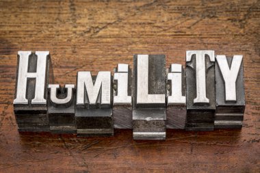 humility word in metal type clipart