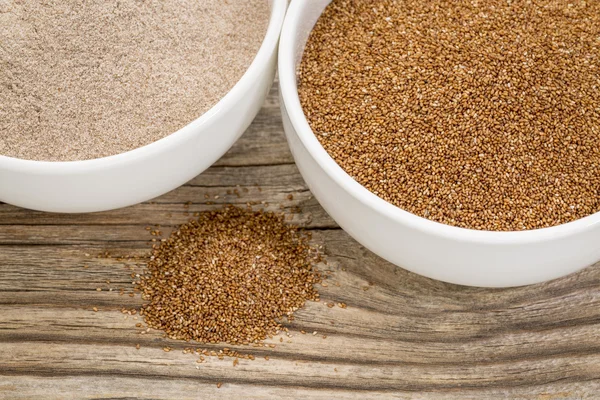 テフ穀物、小麦粉 — ストック写真