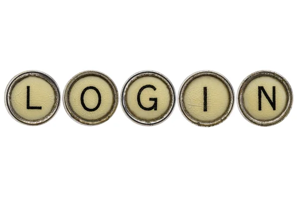 Login word in typewriter keys — Stock Photo, Image