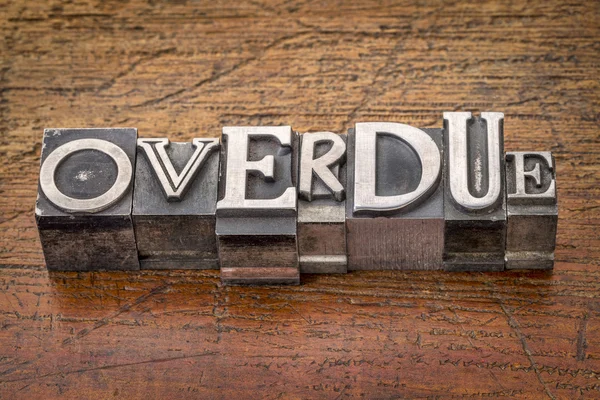 Overdue word in metal type — Stock Photo, Image